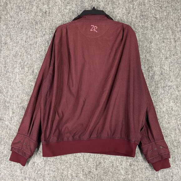 Zero Restriction Windbreaker Mens L Red Houndstooth Golf Performance Tech Golfer - Picture 2 of 7